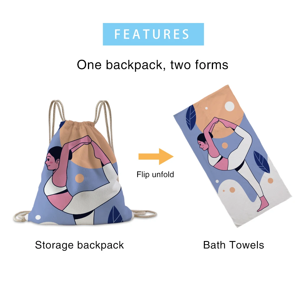 

Silstar Tex Cartoon Yoga 3D Printing Cute Action Behavior Quick Dry Summer Season Beach Bath Towel Bag