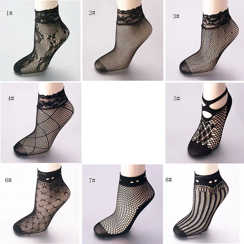 Для женщин Спортивные носки сексуальные кружевные оборки ажурные сетчатые