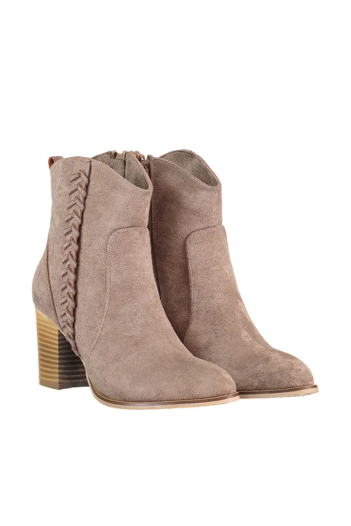 SOHO New Fashion Women's Ankle Boots Casual Pointed Leather Square High Heel Ladies Quality Khaki Shoes - 13628 | Обувь