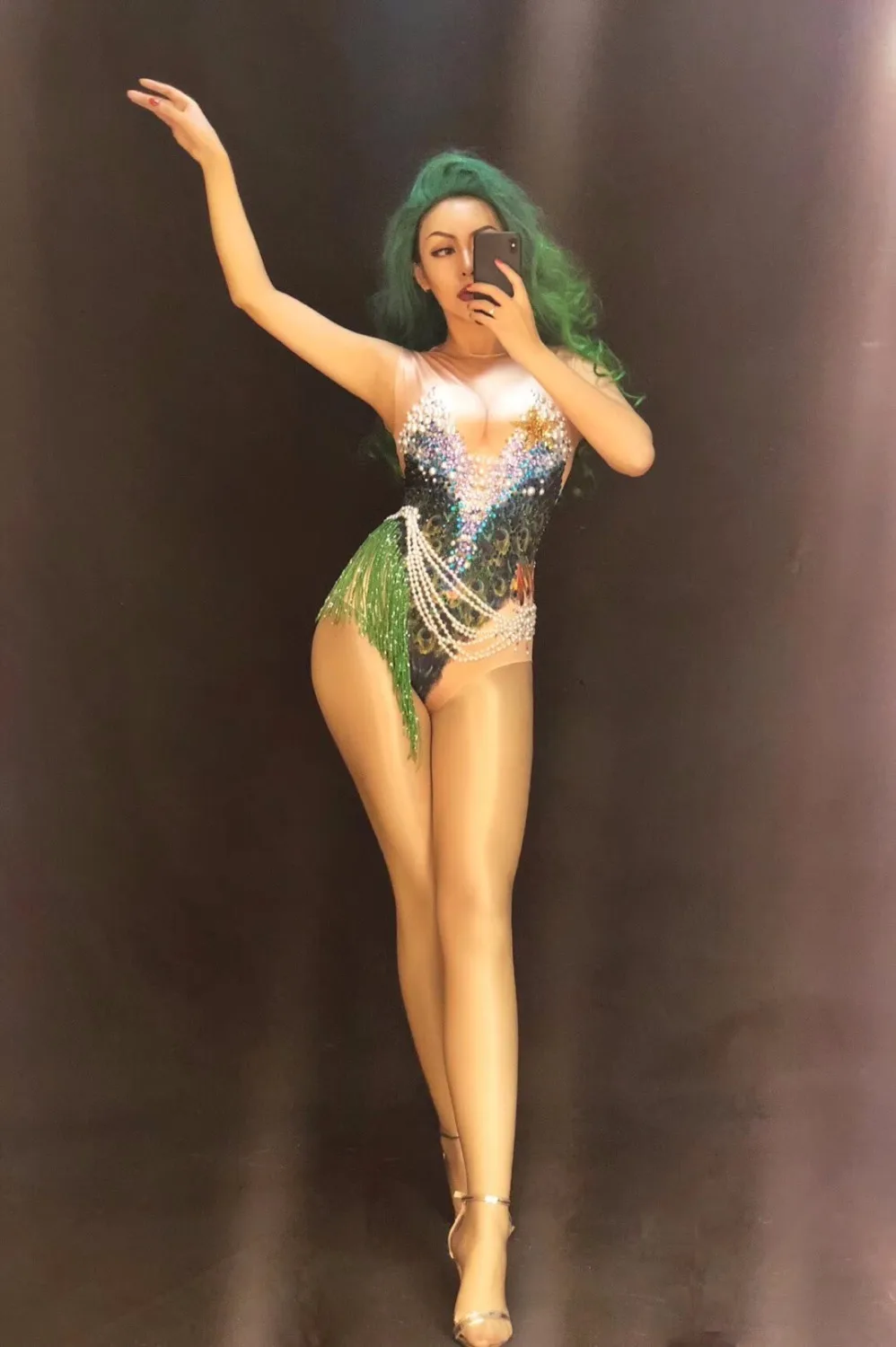 Женский сексуальный женский комбинезон с 3D рисунком сверкающие кристаллы жемчуг