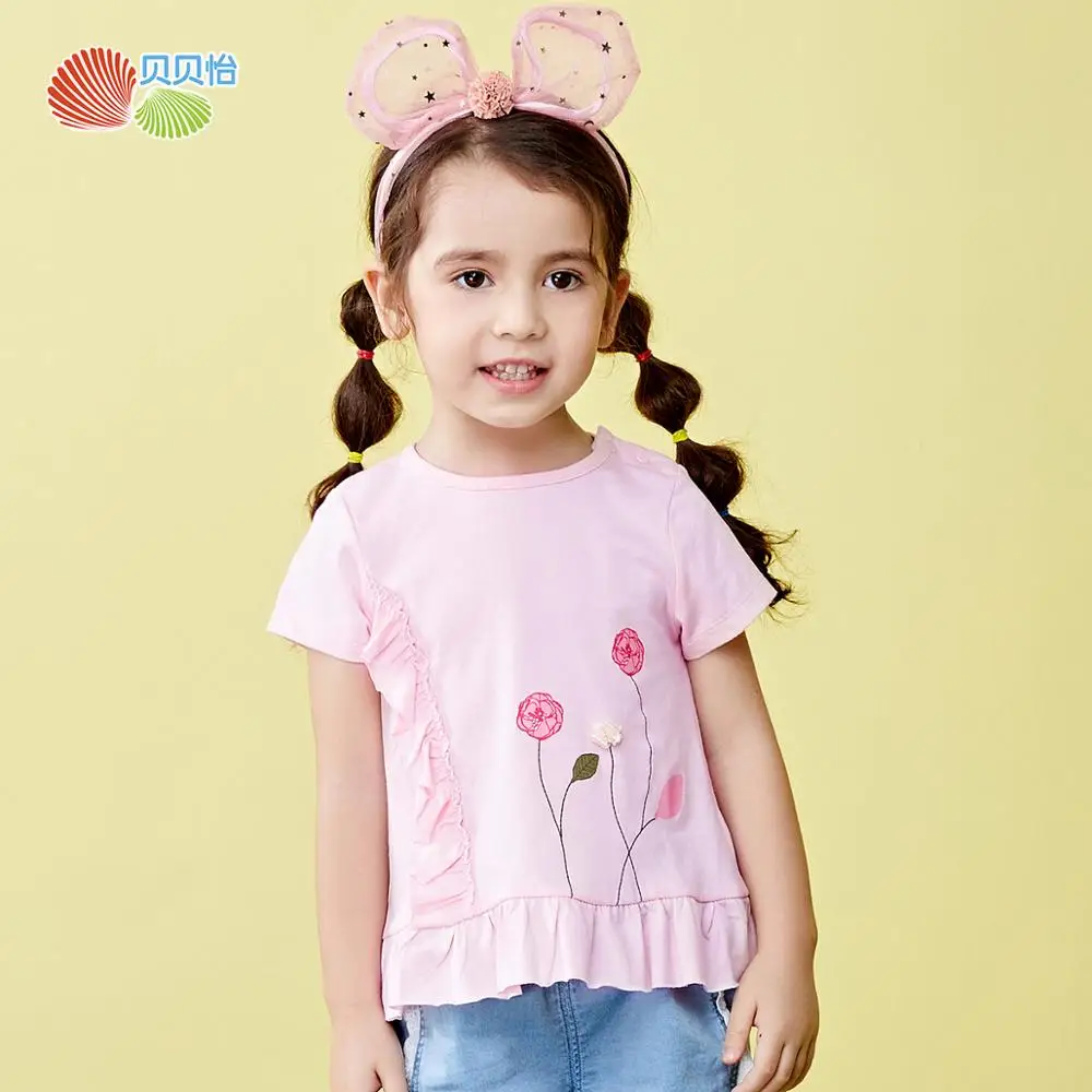 

Bornbay Sweet flowers T-Shirt Baby Girl Summer Short Sleeve Top Cute Cotton Comfortable Breathable Short Sleeve T-Shirt For Girl