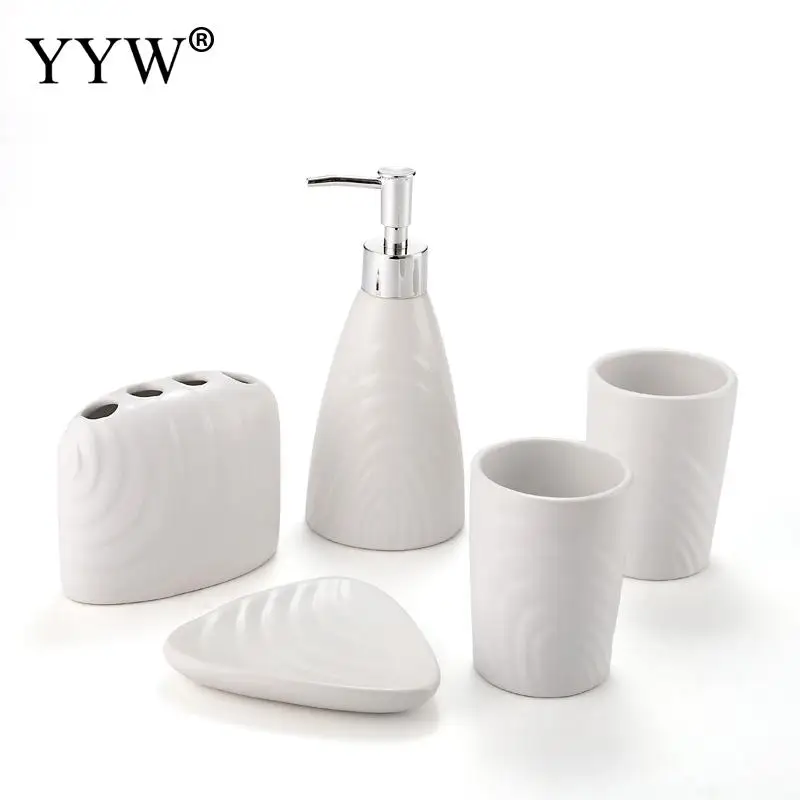 

4 шт. Керамика Аксессуары для ванной комнаты зубная паста Зубная щётка мыльница чашка для полоскания рта коробка бутылки насоса бытовой мыт...