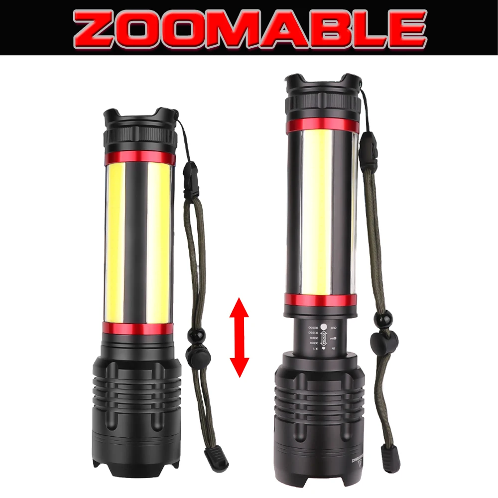 Самый мощный светодиодный фонарик XHP70 перезаряжаемый зум водонепроницаемый