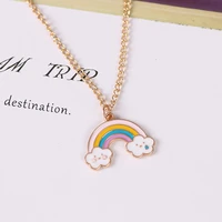 fashion rainbow necklace cute romantic girl cloud pendant zinc alloy materia couple gift jewelry gifts hot sale necklaces