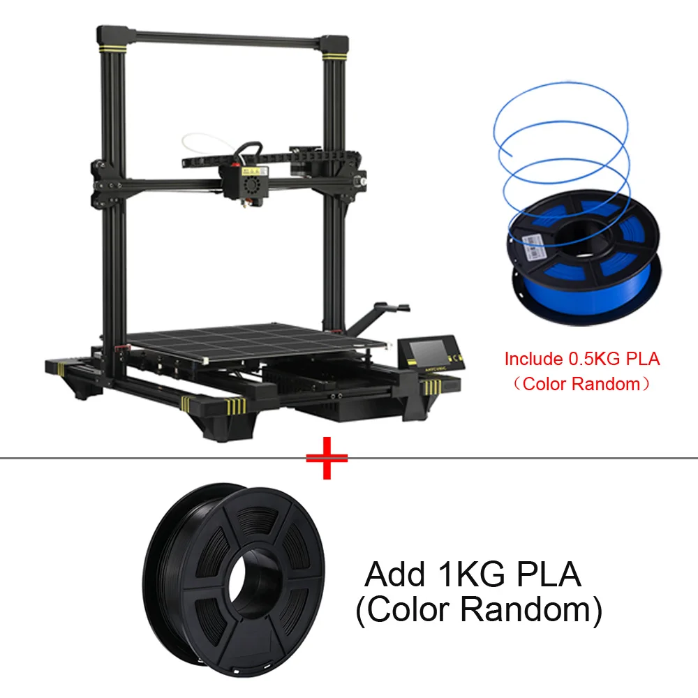 Chiron Add 1kg ANYCUBIC Chiron 3d принтер с зажимами огромный объем сборки автоматическое выравнивание PLA нити FDM 3d принтер impressora 3d - Цвет: Chiron Add 1kg