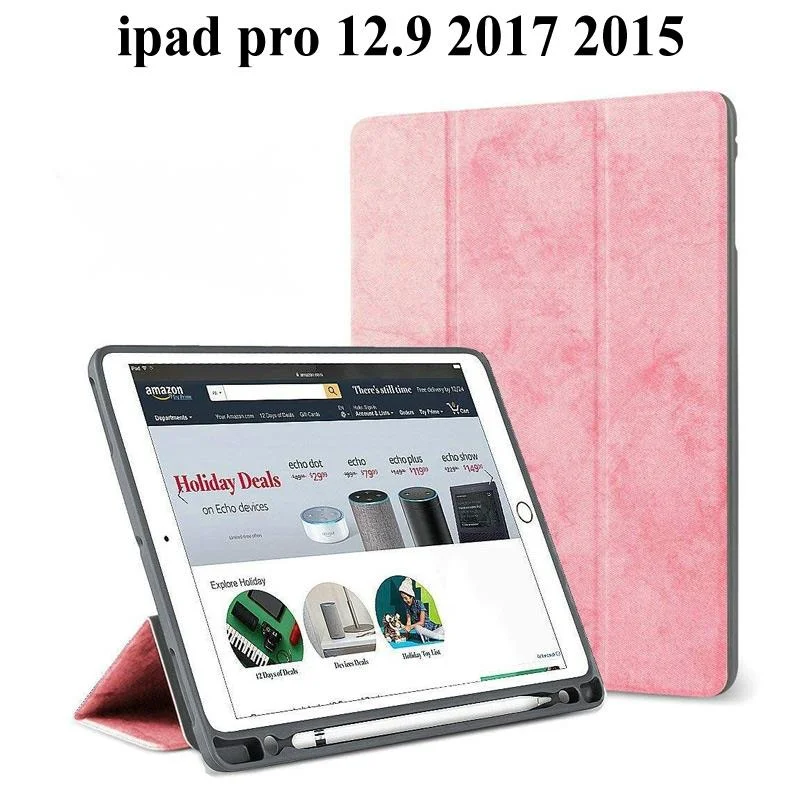 

Тонкий умный защитный чехол для iPad Pro 12,9 2017/2015, чехол с держателем для карандашей, чехол для планшета iPad Pro 12,9