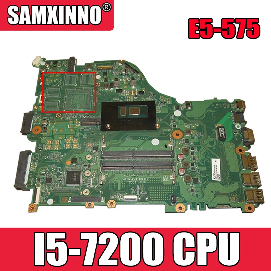 DAZAAMB16E0 REV:E ZAA X32 для ACER Aspire E5 575 575G Материнская плата ноутбука Процессор: I5 7200 100%
