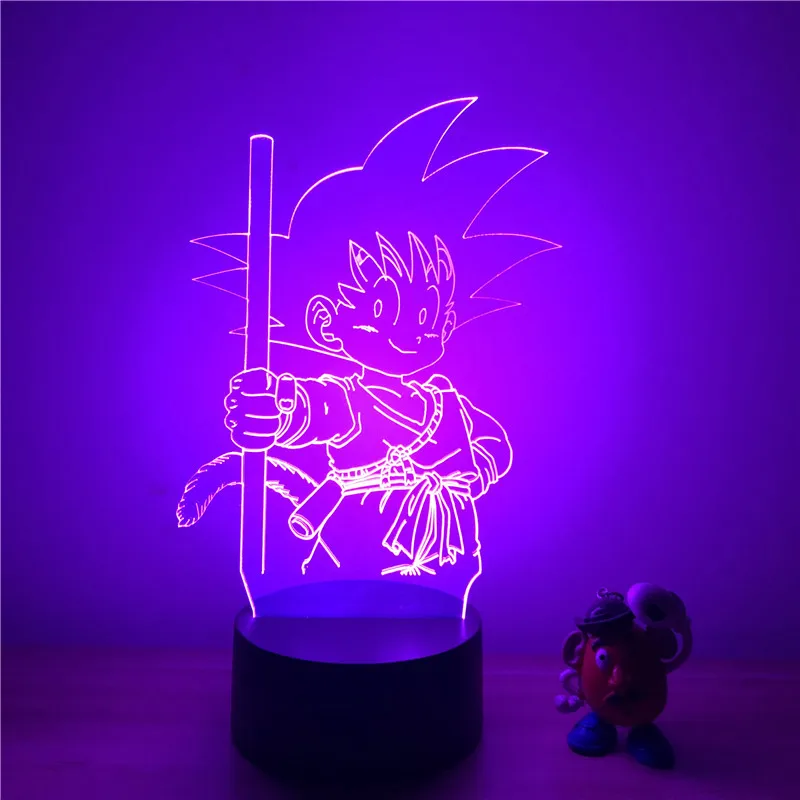 Goku G Dragon Ball Z Вегета ГОКу супер сайян, «Жемчуг дракона 3D светодиодный Ночной светильник 7 цветов сенсорный оптический Иллюзия фигурку настольная лампа украшения - Цвет: Goku G