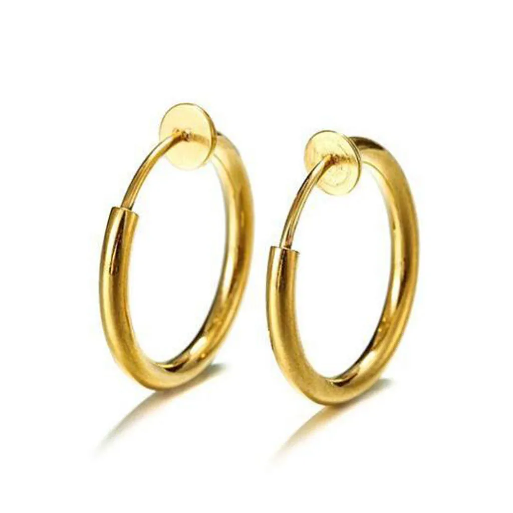 Clip on Body Nose Lip Ear Fake Retractable Earrings Hoop Septum 6 Pairs hoop earrings Studs accesorios mujer серьги | Украшения и