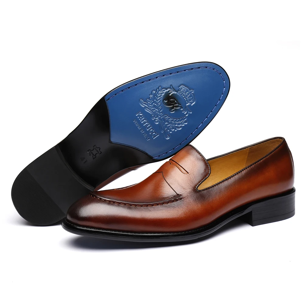 KARUCCI/роскошные мужские лоферы с двойным ремешком из натуральной кожи Цвет