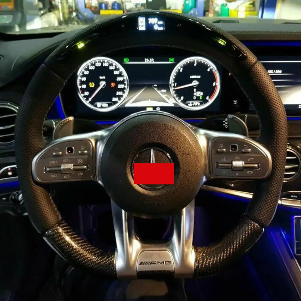 Для Mercedes Benz Theather 2019 AMG Руль из углеродного волокна светодиодный ным