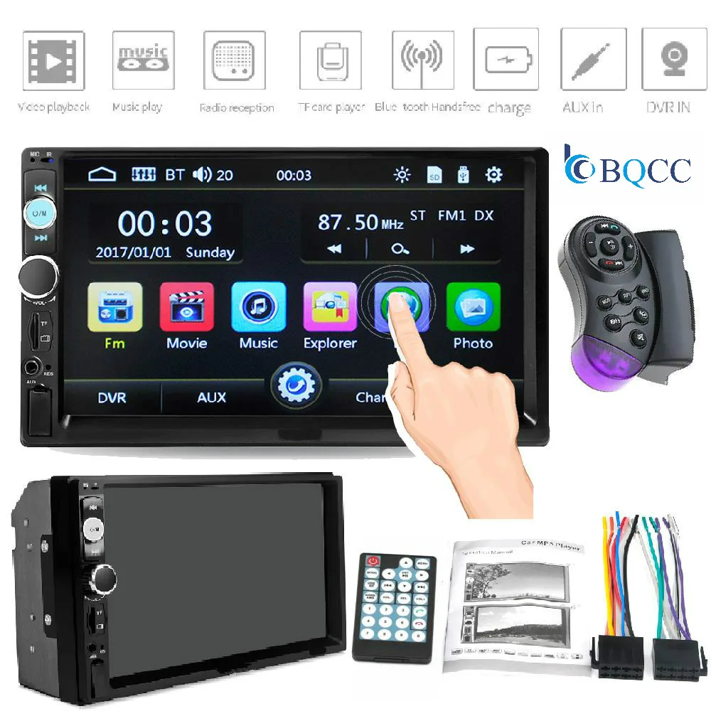 Автомагнитола 2 Din стерео Bluetooth Mp5 мультимедийный плеер 7 дюймов HD сенсорный экран