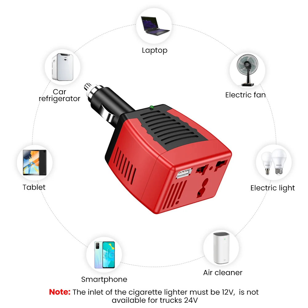 

AOSHIKE 75W Car Charger 2.1A USB Car Power Inverter DC 12V AC 220V 50HZ Converter Car Charger For Phone Cigaretter Lighter
