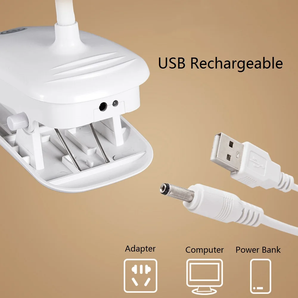 8 Вт Светодиодная настольная лампа с зажимом, настольный светильник s USB, перезаряжаемый встроенный аккумулятор 1200 мА · ч, Лампара, лампа для учебы, офисный светильник