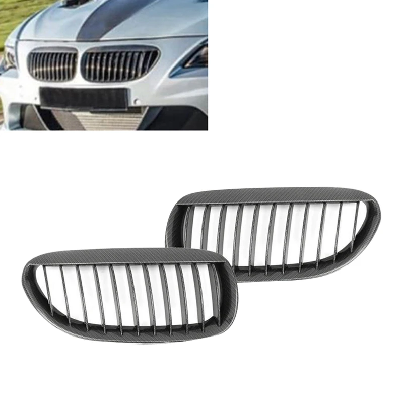 1 пара Карбон переднего бампера почек решетка гриль для BMW 2 двери E63 E64 6 серии 2003 2004