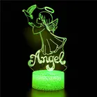 3D ночной Светильник angee, ангел, эльф, модель, 7 цветов, меняющая цвет, настольная лампа, украшение для дома, светильник для сна, рождественский подарок