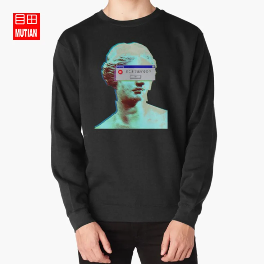 Vaporwave ослепленные толстовки кофты эстетика Эстетическая мраморная каменная статуя окна предупреждение