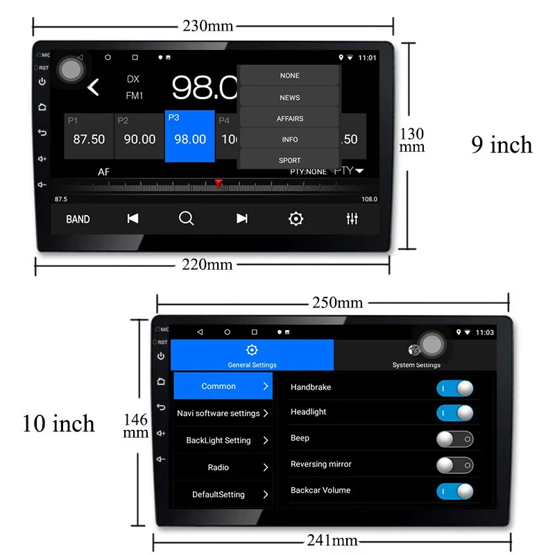 Автомагнитола 2 ГБ + 32 2din Android 8 1 RDS для 9/10 дюймов универсальный со сменным dvd