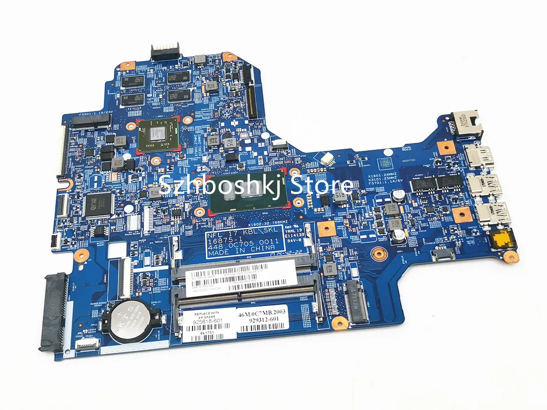 

Материнская плата для ноутбука HP серии 17T-BR000 17-BS, 925618-601 925618-001 W/ 530 4 Гб I7-7500U, 16875-1 448.0C705.0011