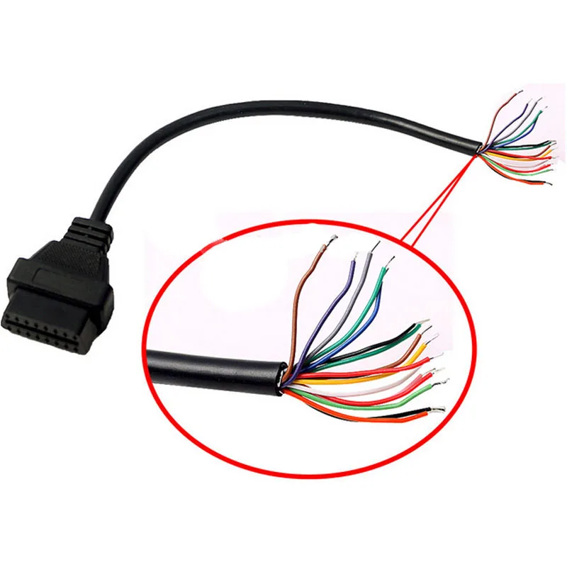 Автомобильные аксессуары открытый разъем OBD2 16-контактный мужской OBD Женский
