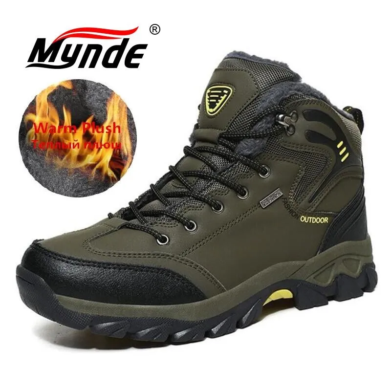 

Winter Men's Boots Thick Plush Men Snow Boots Outdoor Non-slip Hiking Boots Waterproof Winter Men's Boots Brand Men Sneakers