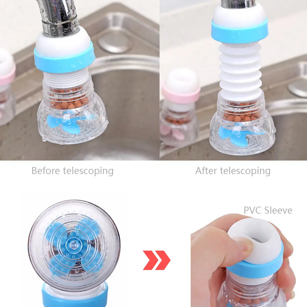 Поворотный кухонный кран сопло брызги воды пузырьковый душ фильтр для