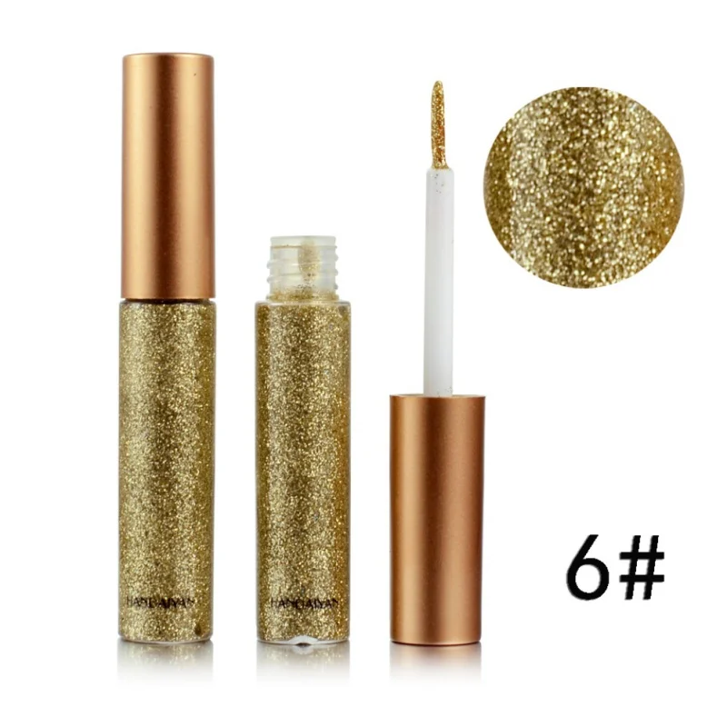 

10 Color Waterproof Shimmer Pigment Silver Gold Metallic Liquid Glitters Eyeliner Professional Glitter Cosmetics Makeup Eyeliner