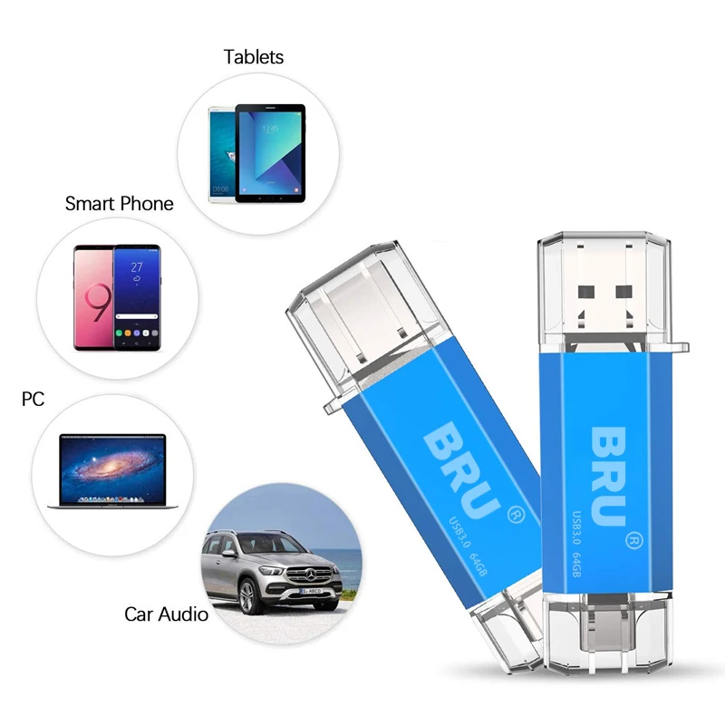BRU OTG флешка Usb 3,0 флеш-накопитель type-c высокоскоростной флеш-накопитель Usb флешка 16g 32g 64gb 128gb Логотип на заказ