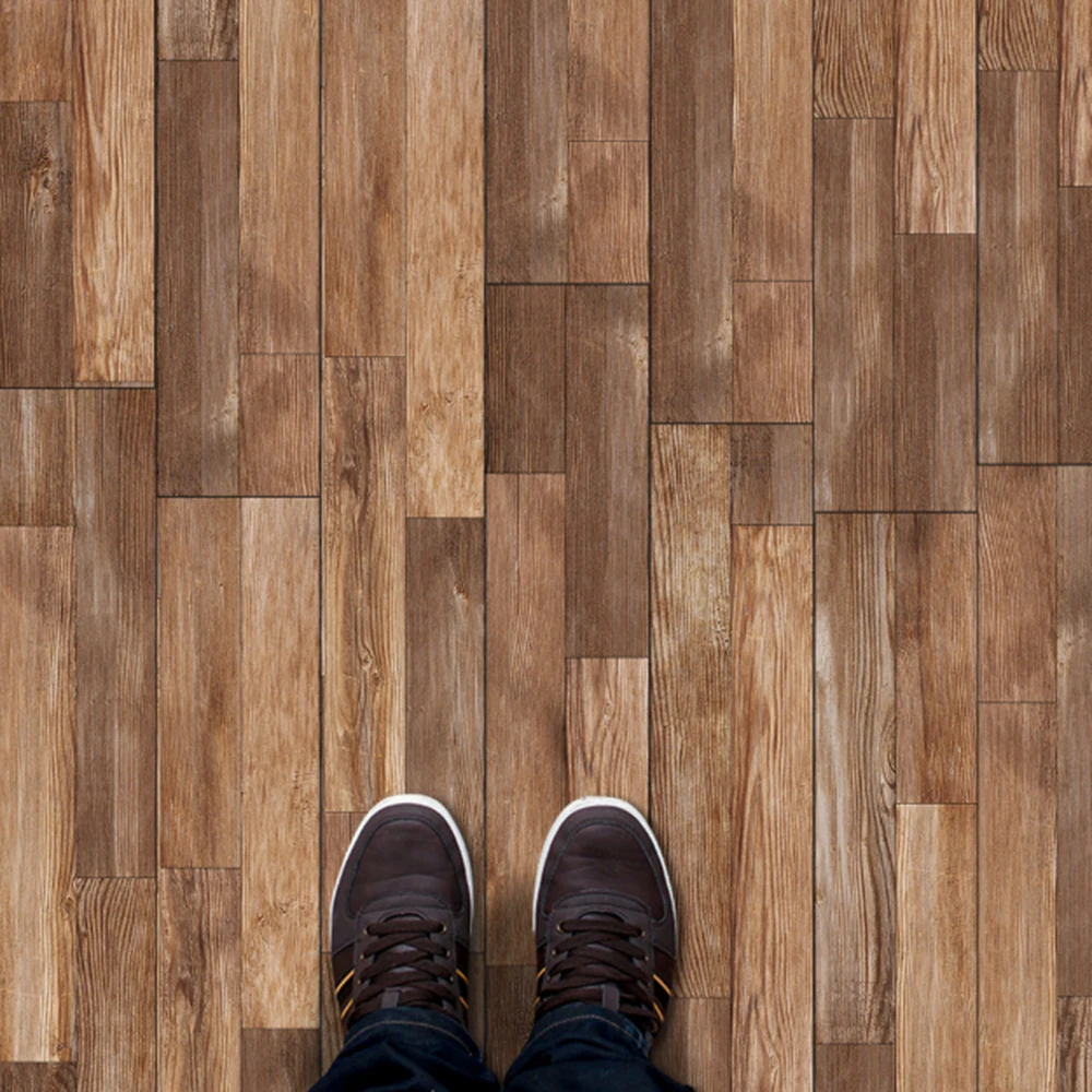 

DIY Self-adhesive Wood Grain PVC Floor Stickers Waterproof and Wear-resistant Removable Floor Stickers