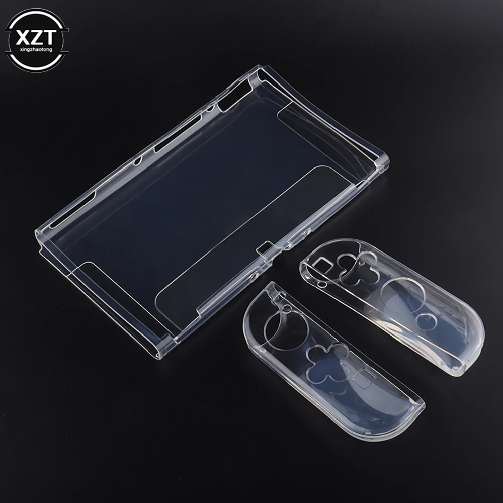

Clear Case for Nintendo Switch Oled Game Controller Cover Transparent TPU Soft + PC Hard Button Case Protective Crystal Shell
