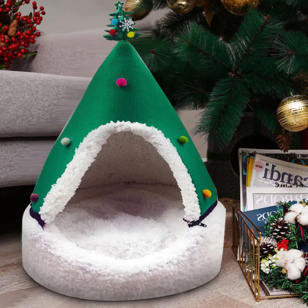 Хит продаж домашняя кровать для кошек теплый полузакрытый спальный мешок