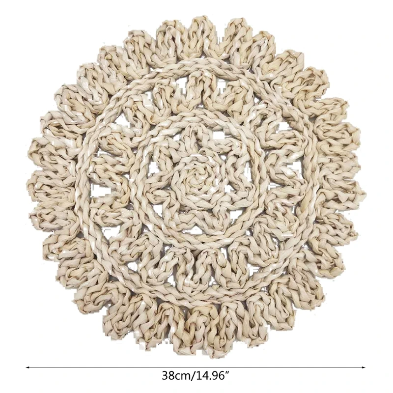 Натуральные плетеные соломенные коврики полые для праздника Рождества кухонные