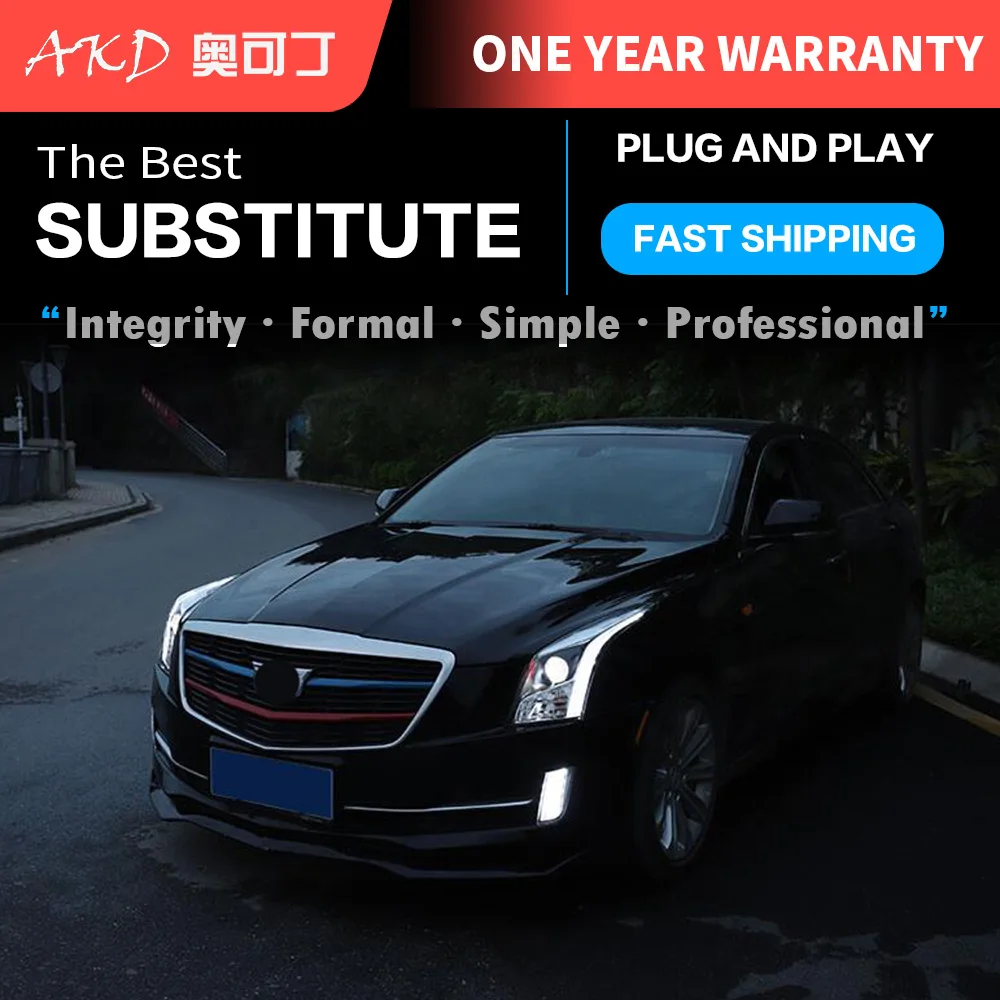 АКД автомобильного тюнинга фары для Cadillac ATS-L ATS L светодиодные DRL Противотуманные