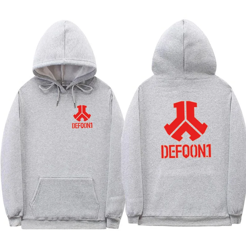 Gray-H02 Новинка Defqon 1 толстовки рок-группа хип-хоп Мужская Толстовка зима осень Уличная Повседневная Флисовая Толстовка Пуловер - Цвет: Gray-H02
