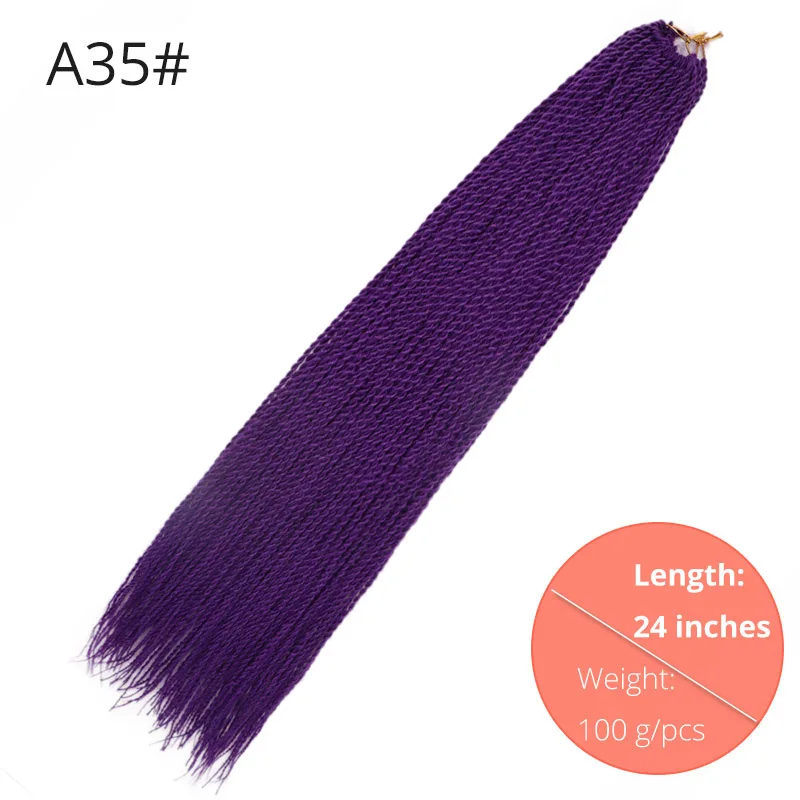 A35 AISI BEAUTY Ombre Senegalese завивка, плетение волос 14 18 24 дюймов Синтетические косички для наращивания крючком наращивание волос Черный Коричневый Женский - Цвет: A35