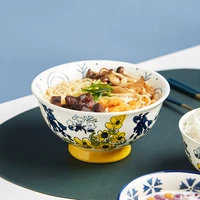 elegant bowl rice creative dessert bowl fruit salad modern japanese ceramic flower pattern household frutero tableware ed50tw