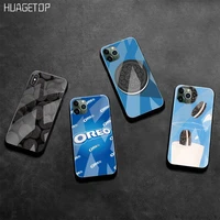 huagetop oreo biscuits phone case tempered glass for iphone 11 pro xr xs max 8 x 7 6s 6 plus se 2020 case