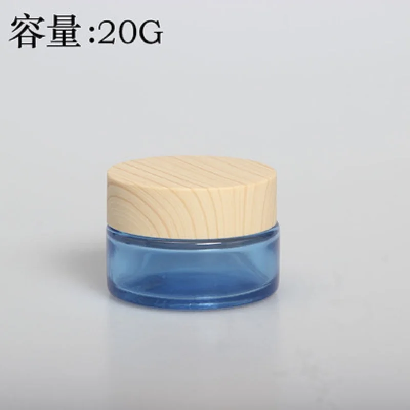 Стеклянная банка 20 г эссенция с оловянной деревянной крышкой/крем для