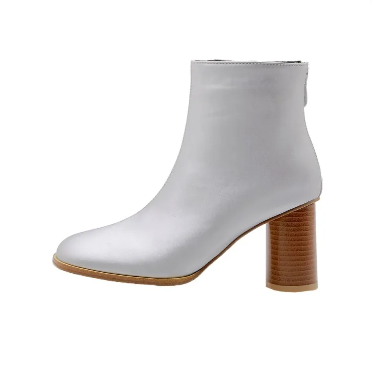 Big Size 9 10 11-17 boots women shoes ankle for ladies woman winter Back zipper round head heel | Обувь