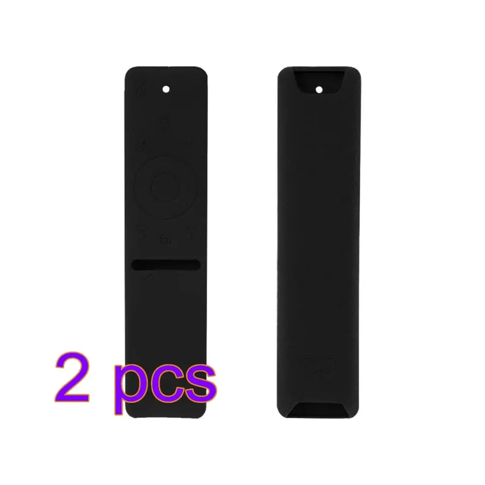 2 pcs black Мягкий Силиконовый ТПУ защитный чехол удаленный разноцветный чехол для samsung Smart tv Голосовая версия комплект дистанционного управления - Цвет: 2 pcs black