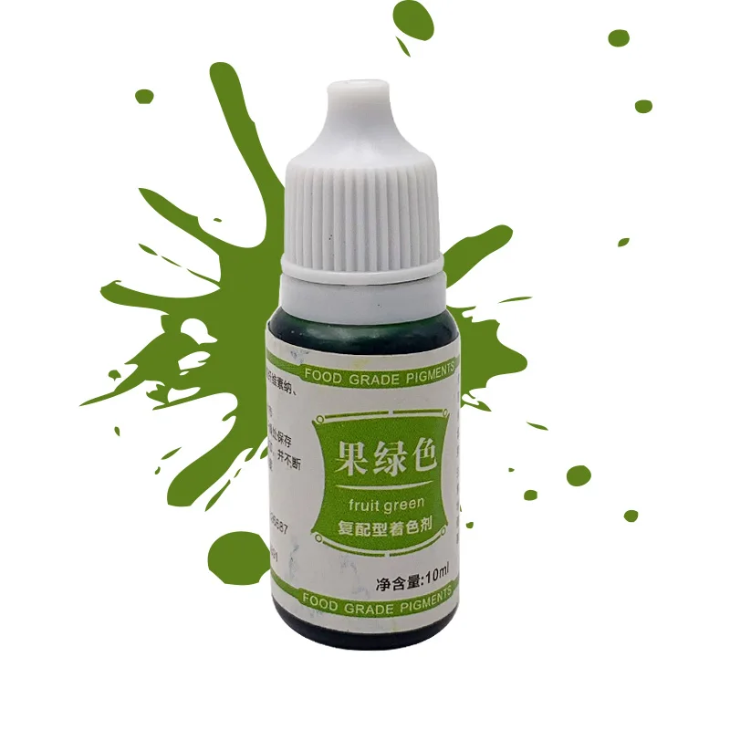 Fruit Green 10 мл пищевой краситель Макарон/мороженое съедобный пигмент для кекса, торта, помадки, пищевые красители, инструмент для выпечки кондитерских изделий, безопасный - Цвет: Fruit Green