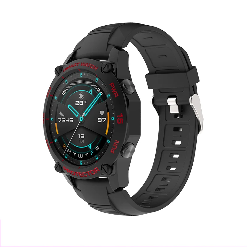 Najtaniej Dla Huawei GT2 46mm Smartwatch Kamuflaż Case Pasek Zestaw TPU Case GT 2 46mm Futerał Ochronny Zegarek Outdoor Sports Akcesoria