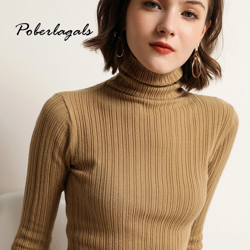 Autumn winter Knitting black Cashmere Sweaters Women pullover 2019 korean turtleneck Slim-fit sweaters female Pullovers women | Женская