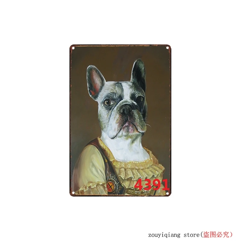 Винтажные жестяные знаки в виде мопса 20x30 см табличка со звездами для домашних