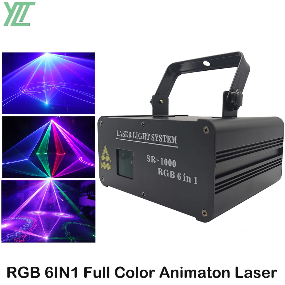 

1.5W RGB 6IN1 Full-Color Laser Beam Light DMX512 DJ KTV Dance Party Projector Professional Stage Light Disco Stage Lighting