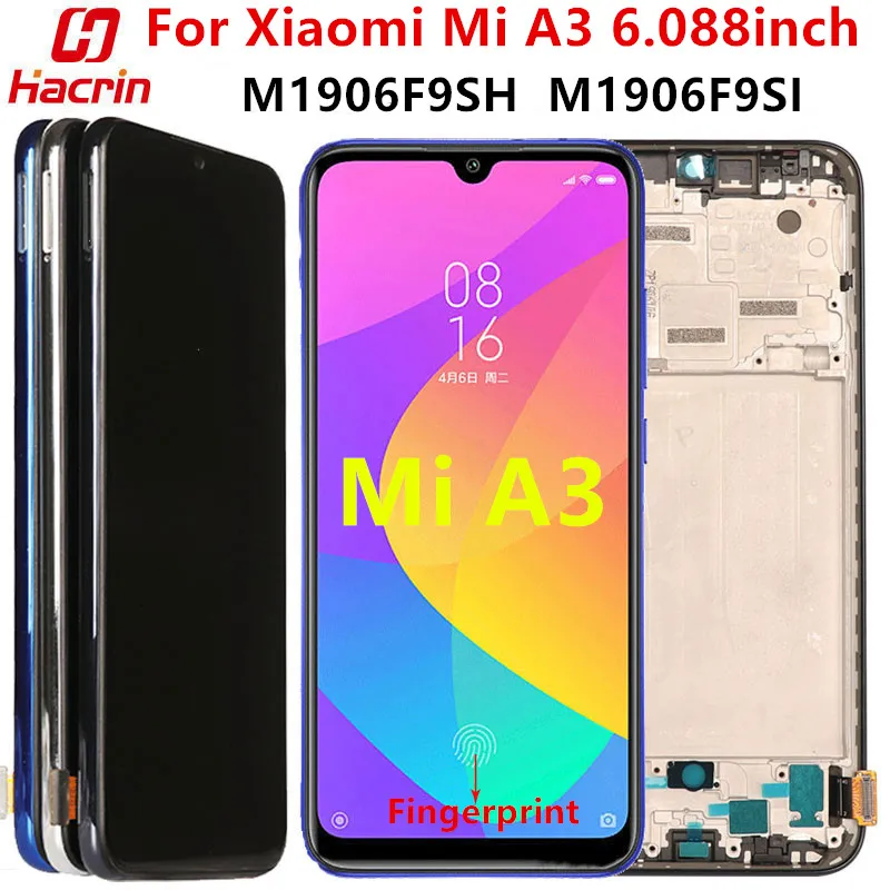 

AMOLED Screen For Xiaomi Mi A3 Display Screen Tested Lcd Display+Touch Screen With Fingerprint For Xiaomi Mi CC9E A3 M1906F9SH