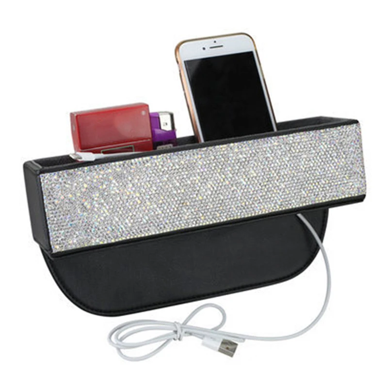 Прозрачный органайзер для зазора на сиденье стразы Автомобильные карманы