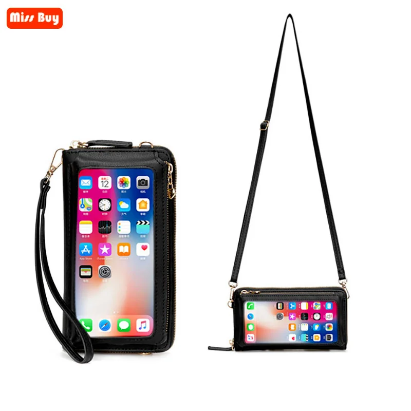 

Universal Mini Touch Screen Leather Phone Pouch Bag For iPhone /samsung /xiaomi/huawei Case Wallet Multiple Card Slots Pocket