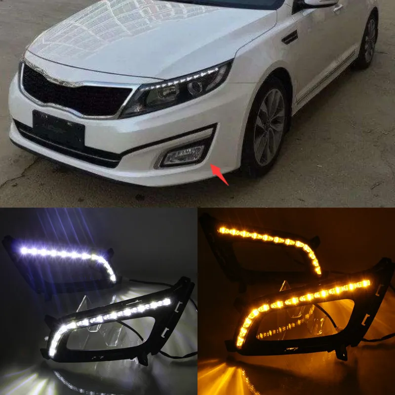 Pair LED DRL For Kia Optima K5 2014 2015 Daytime Running Light
