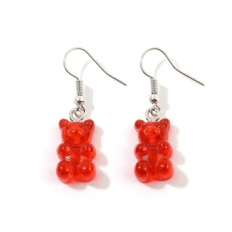 

Selling Gummy Bear Earrings Cute Sweet Color Gummy Bear Style Earrings Necklace Creative Fashion Woman Girl Jewelry gift